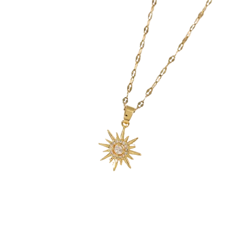 Sun Planet Zircon Pendant Necklace
