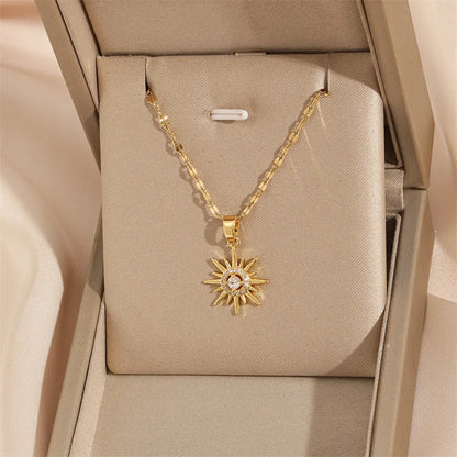 Sun Planet Zircon Pendant Necklace
