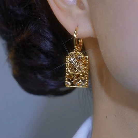 Zircon Brown Dangling Earings