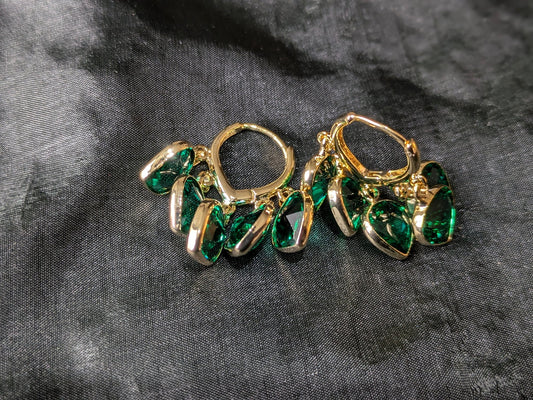 Elegant Green Earrings - Alam Ara