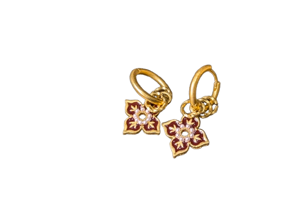 Ethnic Enamel Drop Earrings - Alam Ara