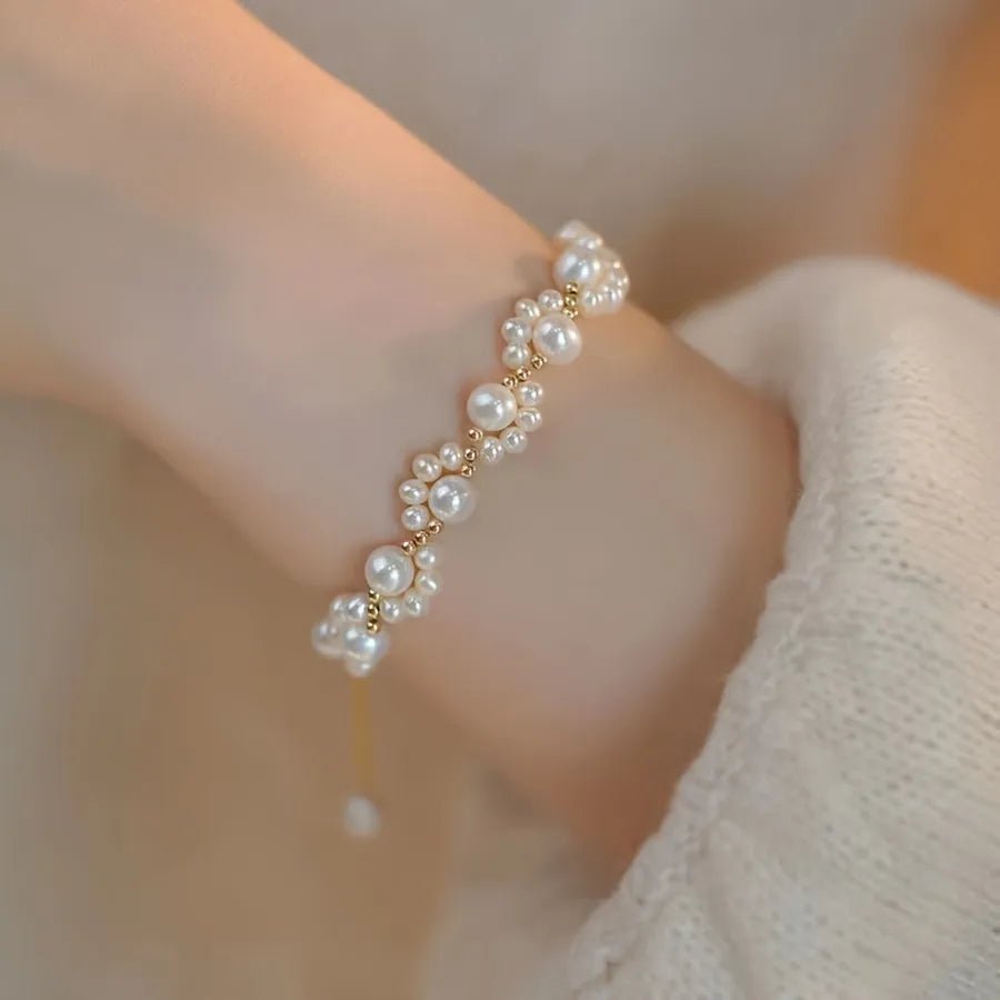 Flower Pearl Bracelet - Alam Ara