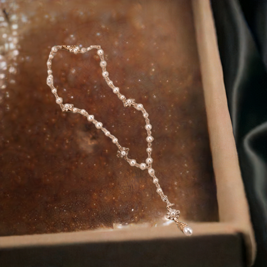 Long Chain Pearls Necklace
