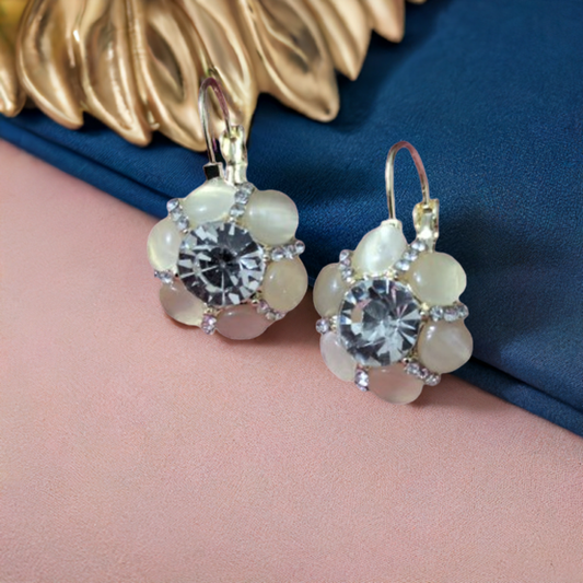 Opal Flower Earring