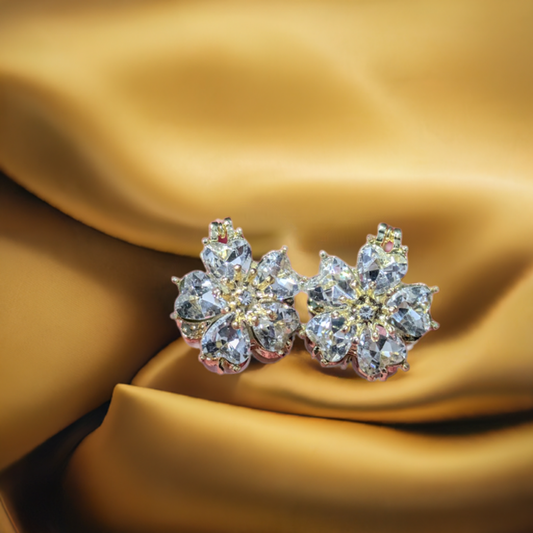 Double Side Zircon & Opal Ear Studs