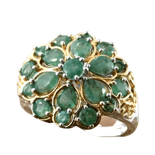 Green Flower Ring - Alam Ara
