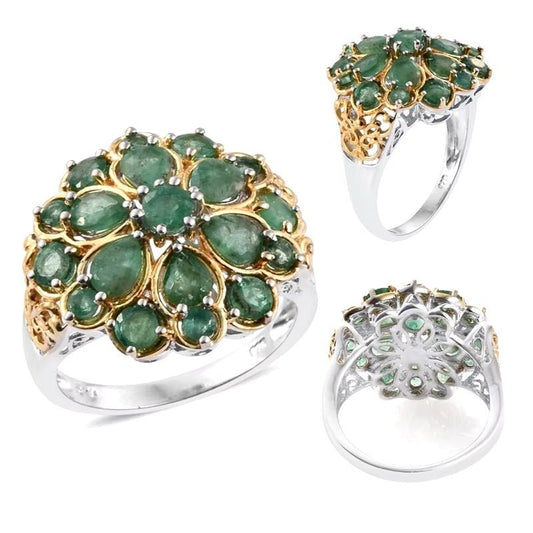Green Flower Ring - Alam Ara