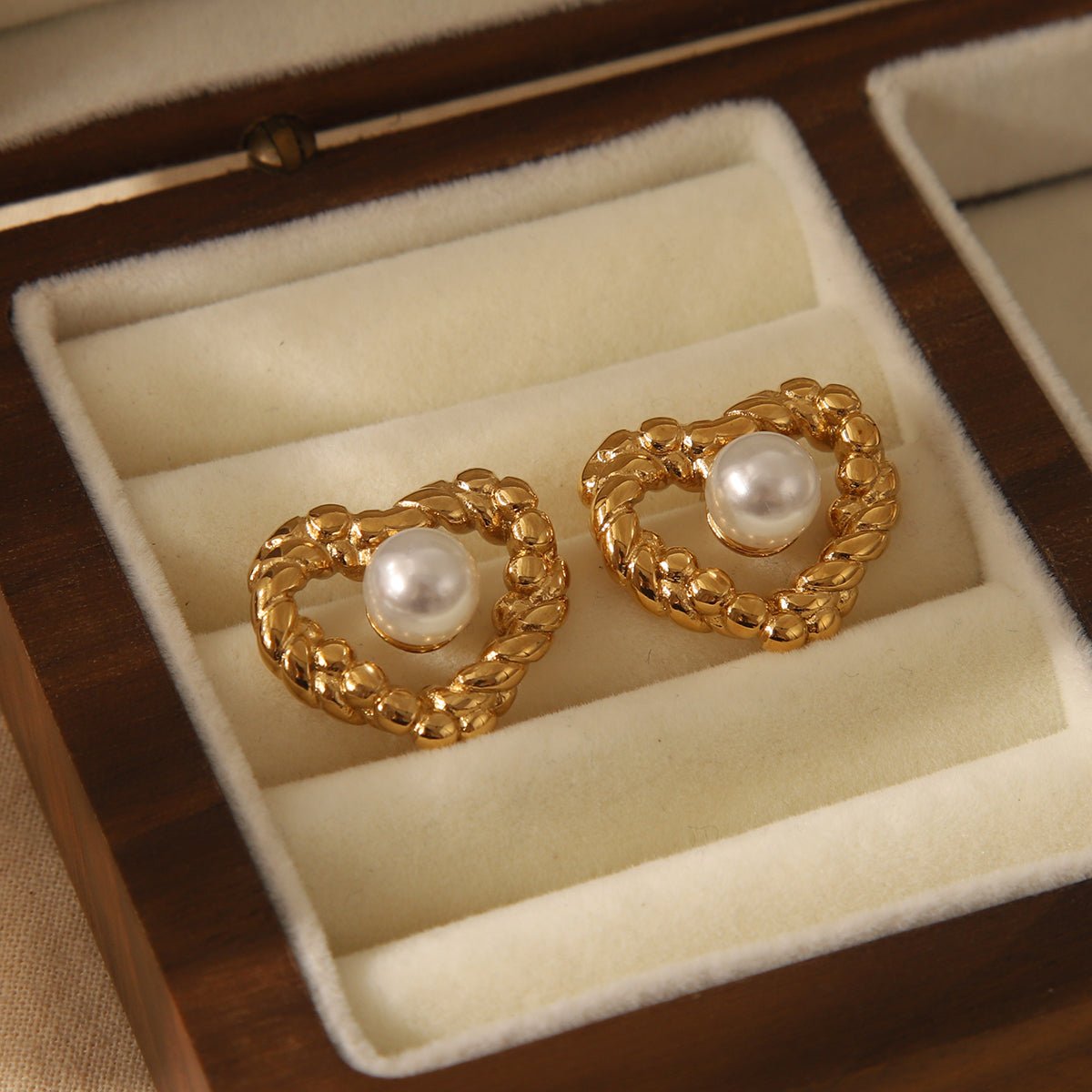 Heart Ear Studs - Alam Ara