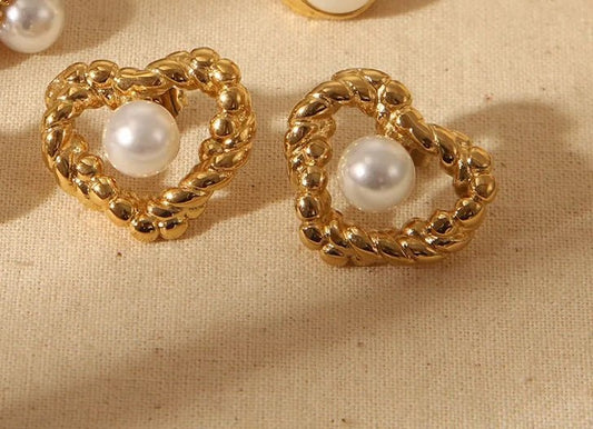Heart Ear Studs - Alam Ara