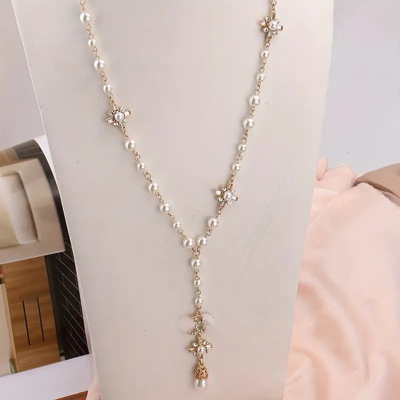 Long Chain Pearls Necklace - Alam Ara