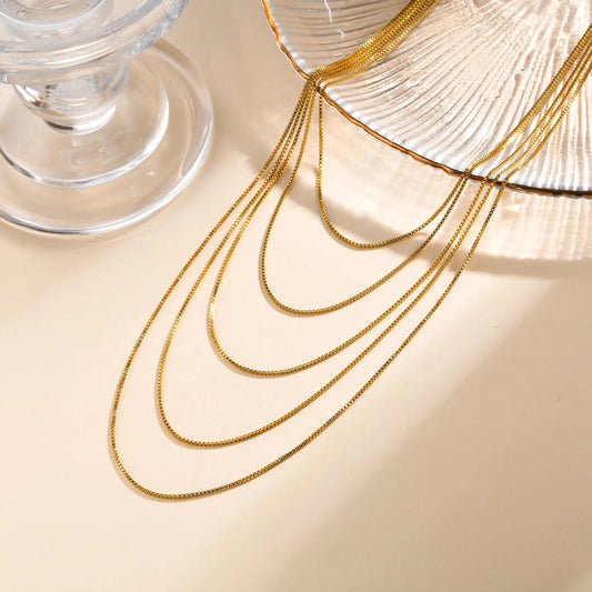 Multi Layer Chain Necklace - Alam Ara